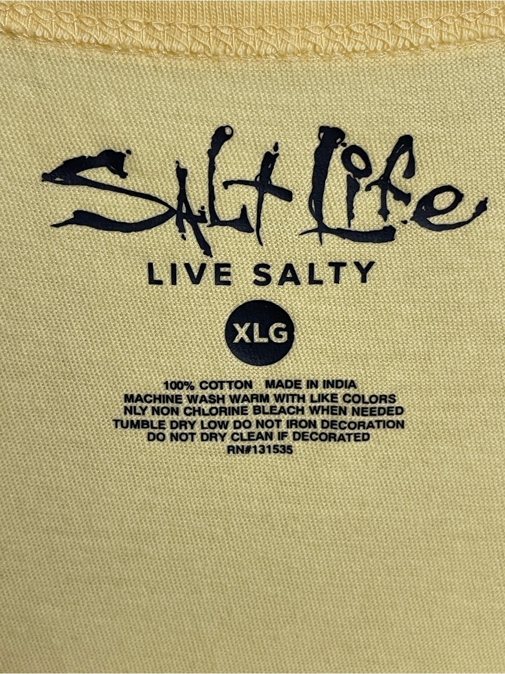 Salt Life Yellow Razorback Tank with Navy Palm Sunset Graphic “Enjoy the View” - Picture 7 of 8